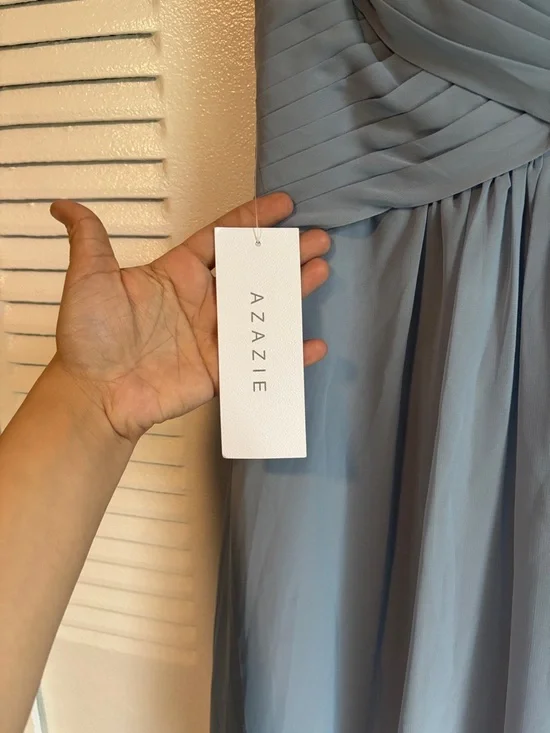 Flora Azazie Twilight Chiffon A-Line Bridesmaid Dress Size 10 β¨ New with Tag - Picture 7 of 16